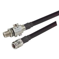 Picture of N-Female to N-Female Bulkhead Lightning Protector, 400-Series Cable Assembly - 2 ft