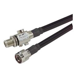 Picture of N-Male to N-Female Bulkhead Lightning Protector, 400-Series Cable Assembly - 10 ft