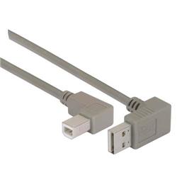 Picture of Right Angle USB Cable, Down Angle A Male/ Right Angle B Male, 0.3m