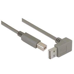 Picture of Right Angle USB Cable, Down Angle A Male/ Straight B Male, 0.3m