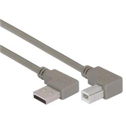 Picture of Right Angle USB Cable, Left Angle A Male/Left Angle B Male, 0.75m