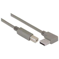 Picture of Right Angle USB Cable, Left Angle A Male/Straight B Male, 0.3m