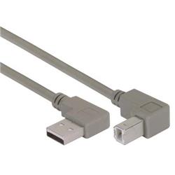 Picture of Right Angle USB Cable, Left Angle A Male/Down Angle B Male, 0.5m