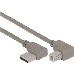 Picture of Right Angle USB Cable, Left Angle A Male/Up Angle B Male, 0.3m