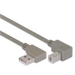 Picture of Right Angle USB Cable, Right Angle A Male/Down Angle B Male, 0.5m