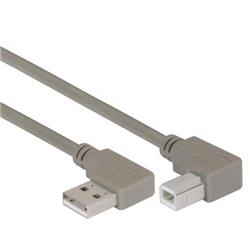 Picture of Right Angle USB Cable, Right Angle A Male/Left Angle B Male, 0.5m