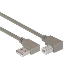 Picture of Right Angle USB Cable, Right Angle A Male/Left Angle B Male, 0.75m