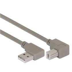 Picture of Right Angle USB Cable,Right Angle A Male/Up Angle B Male, 0.3m