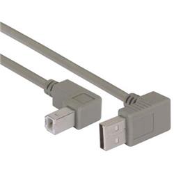 Picture of Right Angle USB cable, Up Angle A Male/ Down Angle B Male, 0.3m