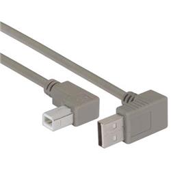 Picture of Right Angle USB cable, Up Angle A Male/ Left Angle B Male, 0.3m