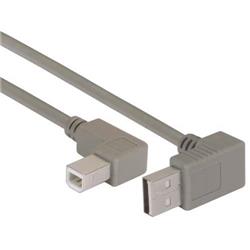 Picture of Right Angle USB cable, Up Angle A Male/ Right Angle B Male, 0.3m