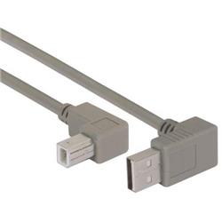 Picture of Right Angle USB cable, Up Angle A Male/ Up Angle B Male, 0.3m
