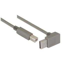 Picture of Right Angle USB cable, Up Angle A Male/ Straight B Male, 0.75m