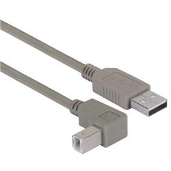 Picture of Right Angle USB Cable, Straight A Male/Down Angle B Male, 0.3m