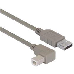 Picture of Right Angle USB Cable, Straight A Male / Right Angle B Male, 0.75m