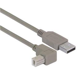 Picture of Right Angle USB Cable, Straight A Male / Up Angle B Male, 0.3m