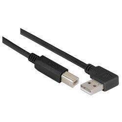 Picture of Right Angle USB Cable, Right Angle A Male/Straight B Male Black, 2.0m