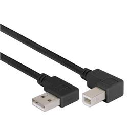 Picture of Right Angle USB Cable,Right Angle A Male/Right Angle B Male Black, 0.5m