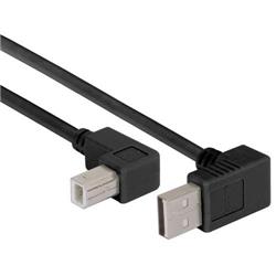 Picture of Right Angle USB cable, Up Angle A Male/ Up Angle B Male Black, 5.0m