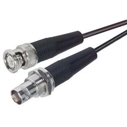 Picture of RG174/U Coaxial Cable, BNC Male / Female Bulkhead, 10.0 ft