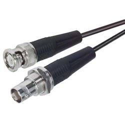 Picture of RG174/U Coaxial Cable, BNC Male / Female Bulkhead, 3.0 ft