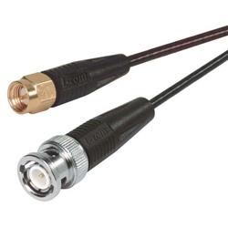 Picture of RG174 Coaxial Cable, SMA Male / BNC Male, 0.5 ft