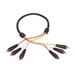 Picture of 3 Line Audio Video RCA Cable, RCA Male / Male, 2.0 ft
