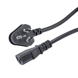 Picture of GB2099 Type I Downward Angle to C13 International Power Cord - 10 Amp - 2M