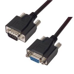 Picture of Deluxe Molded Black D-Sub Cable, DB9 Male / Female, 2.5 ft