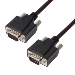 Picture of Deluxe Molded Black D-Sub Cable, DB9 Male / Male, 10.0 ft