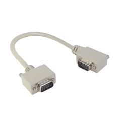 Picture of Deluxe Molded D-Sub Cable, DB9 Male / Right Angle Exit 2 Male, 5.0 ft