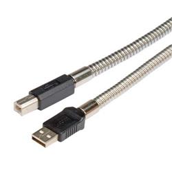 Picture of Metal Armored USB Cable, Type A Male/ Type B Male, 0.5M