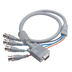 Picture of VGA Breakout Cable, HD15 Male / 4 BNC Male, w/Ferrite, 6.0 f