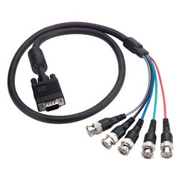 Picture of SVGA Breakout Cable, Black HD15 Male/BNC Male, w/Ferrite 6.0