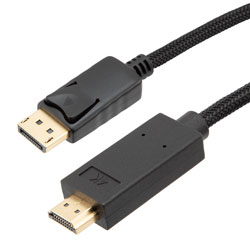 Picture of DP to HDMI 2.0 Male to Male, 4K, nylon braided cable, 1 Meter