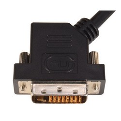 Picture of DVI-D Dual Link DVI Cable Male / Male 45 Degree Left, 1.0 ft