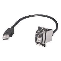 Picture of USB Type B Coupler, Female Bulkhead/Latching Male, 120 in.