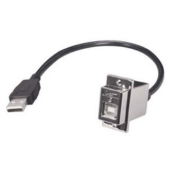 Picture of USB Type B Coupler, Female Bulkhead/Latching Male, 24 in.