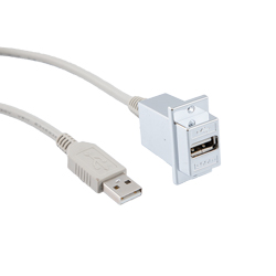 Picture of USB Type A Coupler, Female Bulkhead/Male, 36 in.