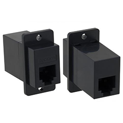 Picture of Modular Coupler, RJ11 (6x4), Straight, 30um, Black, Deluxe Panel