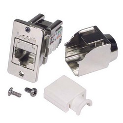 Picture of Category 6A Keystone 110 RJ45 Jack with 90 Degree termination w/ Flange Mounting Kit