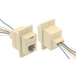 Picture of Modular Panel Jack, RJ12 (6x6) / Wires, 30µ