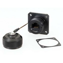 Picture of Cat5e, Ruggedized Flange Mount, Anodized finish w/Dust Cap