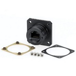 Picture of Cat5e, Ruggedized Flange Mount, Anodized with Mounting Hardware