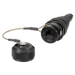 Picture of Cat5e, Ruggedized RJ45 Receptacle, Anodized with Dust Cap, Large OD