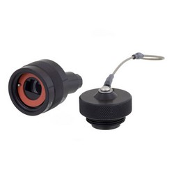 Picture of Cat6, Ruggedized RJ45 Plug, Anodized finish, for cable OD .271-.330" w/ Dust Cap