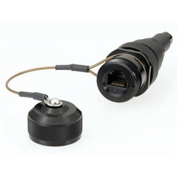Picture of Cat6, RJ45 In-line Receptacle, Anodized finish with Dust Cap, Large OD