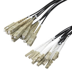 Picture of 12 Strand LC/UPC to SC/UPC 62.5/125 OM1, 6.2mm Distribution Cable, 2.0mm Breakout 0.5M, LSZH - 15M