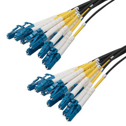 Picture of 12 Strand LC/UPC to LC/UPC 9/125 SM OS2, 6.2mm Distribution Cable, 2.0mm Breakout 0.5M, LSZH - 10M