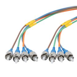 Picture of ST UPC 4x to ST UPC 4x, SM OS2, military tactical distribution cable assembly, 10 meters